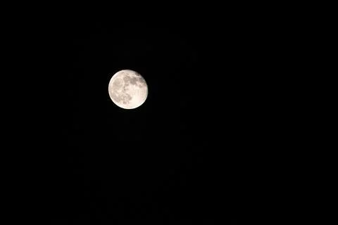 Cloudless night sky and full moon Stock Photos