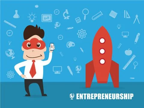 CloudMan Entrepreneur Stock Illustration