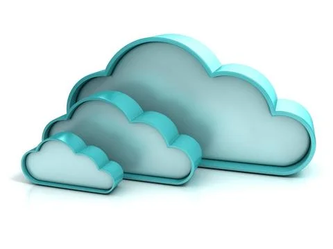 Clouds 3D computer icon Clouds 3D computer icon isolated Copyright: xZoona... Stock Photos