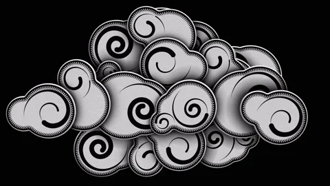 Clouds 3D model animation. Incl Alpha Matte. Stock Footage 137883199