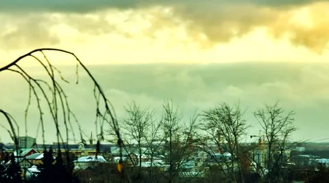 Clouds Above City Landscape Stock Footage 44339178