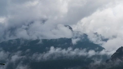 Clouds above Dolomites mountain Stock Footage 295288013