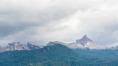 Clouds above Dolomites mountain Stock Footage 295288849
