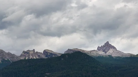 Clouds above Dolomites mountain Stock Footage 295291056