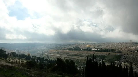 Clouds above the Dome of the Rock Stock Footage 153372285