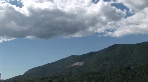 Clouds above forest Slovenia Stock Footage 845816