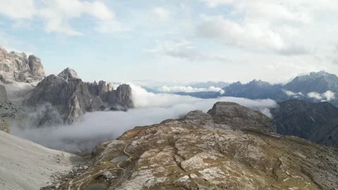 Clouds above high mountain peaks Stock Footage 264399694