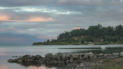 Clouds Above Lake Time Lapse (Patagonia, Chile) 库存影片 53248234