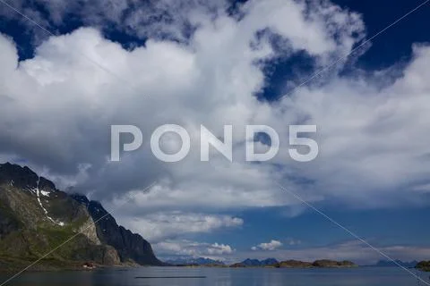 Clouds above lofoten Stock Photos