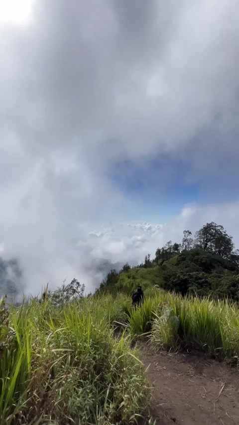 Clouds above the mountain Stock Footage 340126015