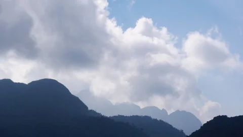 Clouds above mountain peaks, Time Lapse Stock Footage 83739435