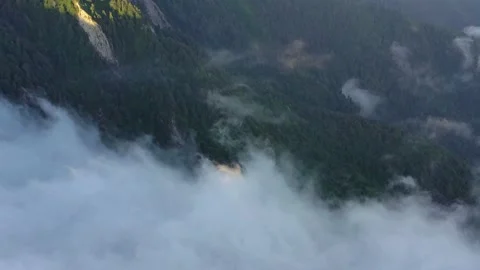 Clouds above mountains, aerial view Stock Footage 151150834