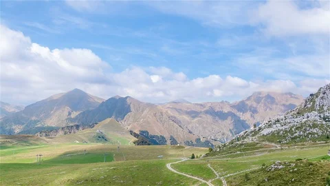 Clouds above Mountains Stock Footage 98499496