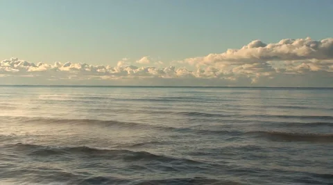 Clouds Above The Ocean, Wintertime Stock Footage 955064