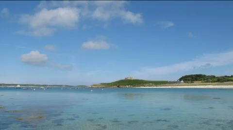 Clouds above Old Grimsby harbour Tresco Isles of Scilly Vídeo Stock 766671