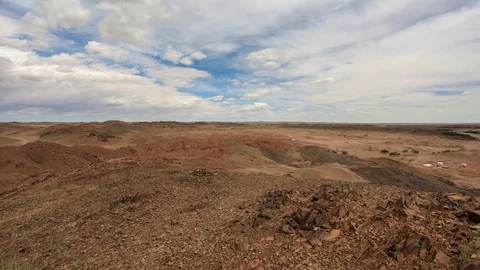 Clouds above the Ongi Monastery, Mongolia.  Stock Footage 77156865