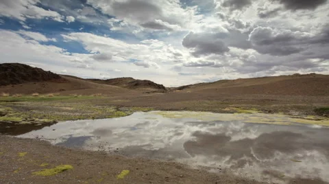 Clouds above the Ongi river, Mongolia. Full HD Stock Footage 68692616