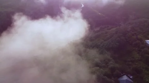 Clouds above the road and river valley Stock Footage 168551651