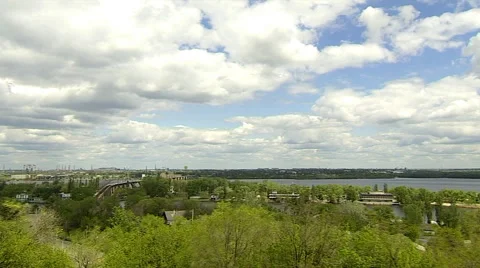 Clouds Above Summer Town Stock Footage 66311457