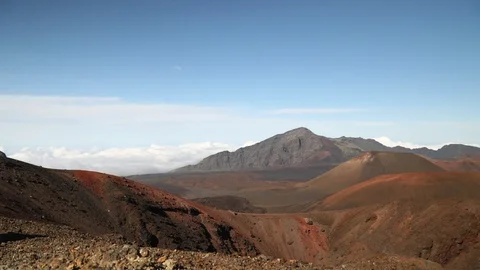 Clouds above a Volcano Crater Timelapse Stock Footage 115510666