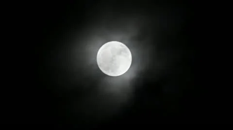 Clouds across full moon 2 Video stock 17050893
