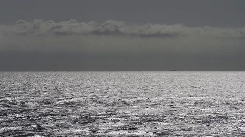 Clouds after the storm on the shimmering sead Stock Footage 82972250