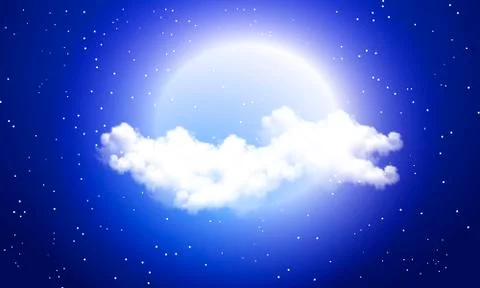 Clouds against the background of the full moon Illustration