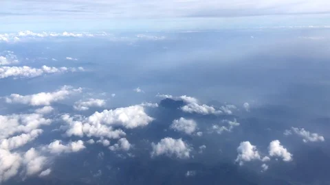Clouds from Airplane with Mountain Alps Video stock 97001137