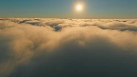 Clouds airplane sun aerial sunset travel beautiful landscape horizon Video stock 256652690