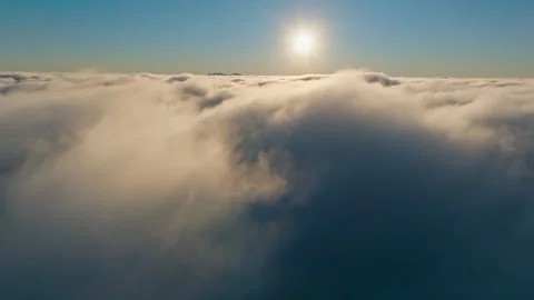 Clouds airplane sun aerial sunset travel beautiful landscape horizon Stock Footage 256653418