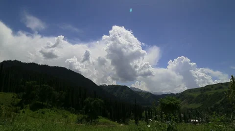 Clouds, alpine meadow，mountains in Ili River Valley Vídeos de archivo 54940295
