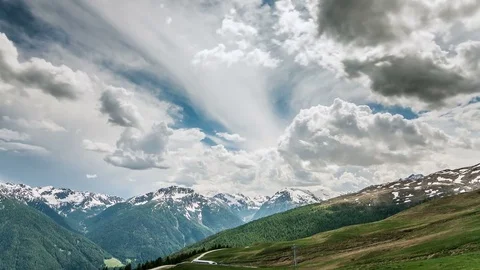 Clouds in the alps panning time lapse Stock Footage 70582702