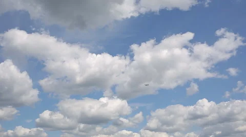 Clouds and airplane Stock Footage 40052110