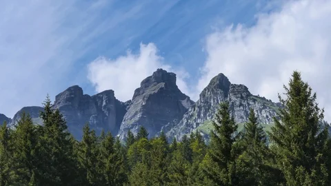 Clouds and alpine panorama timelapse Video stock 123791829