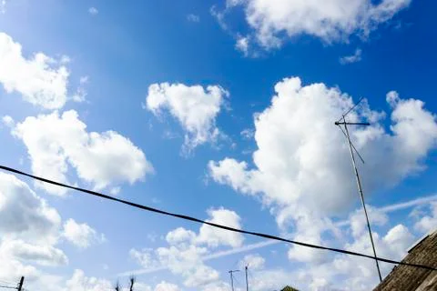Clouds and blue sky background with copy space Stock Photos
