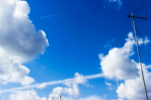 Clouds and blue sky background with copy space Stock Photos