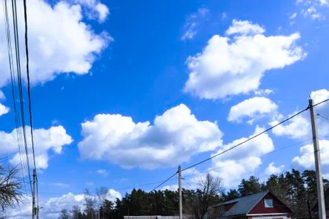 Clouds and blue sky background with copy space Stock Photos