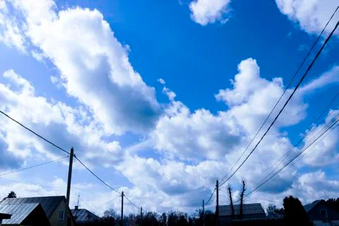 Clouds and blue sky background with copy space Stock Photos