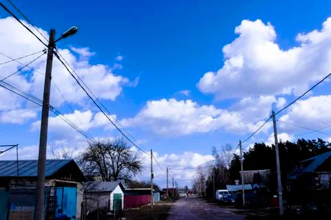 Clouds and blue sky background with copy space Stock Photos