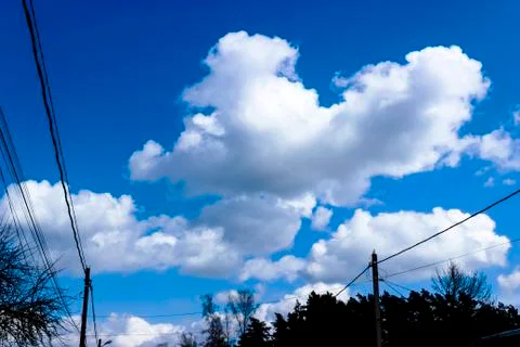 Clouds and blue sky background with copy space Stock Photos