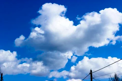 Clouds and blue sky background with copy space Stock Photos