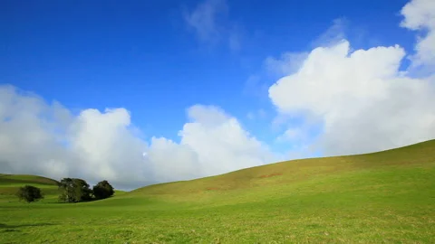 Clouds and Blue Sky Over the Pasture Stock Footage 327292538