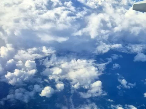 Clouds and blue sky seen from above Fotos Stock