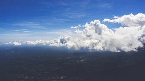 Clouds and blue sky seen from above during daytime Stock Photos