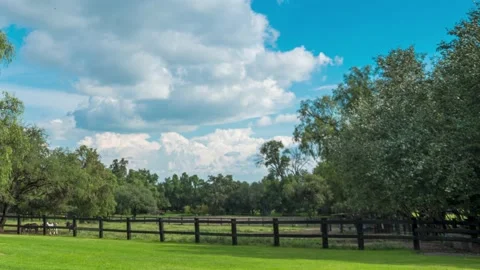 Clouds and blue sky timelapse in the country. 24 seconds. Stock Footage 204993859