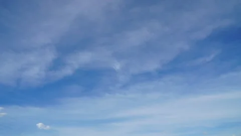 Clouds and blue sunny sky,  white clouds over blue sky, Aerial view,  Video stock 311520394