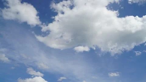 Clouds and blue sunny sky,  white clouds over blue sky, Aerial view,  Stock Footage 311644960