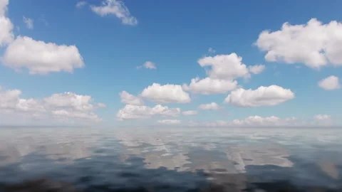 Clouds and calm ocean time lapse Stock Footage 106453536