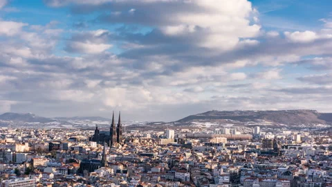Clouds and Clermont-Ferrand Stock Footage 150125546