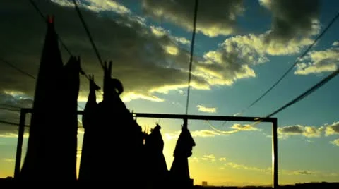 Clouds and clothes 011 Stock Footage 12516284